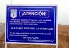 Con un irónico cartel, la intendenta de San Marcos Sud denunció el abandono de la Ruta Nacional 9