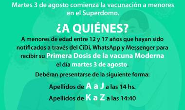 Este martes comienza la vacunación a menores