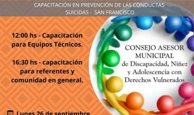 Capacitarán sobre prevención de conductas suicidas