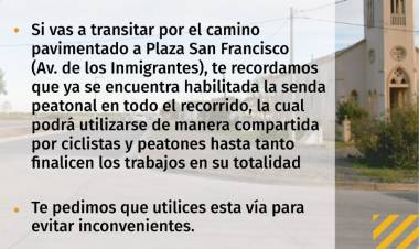 HABILITACIÓN SENDA PEATONAL CAMINO A PLAZA SAN FRANCISCO