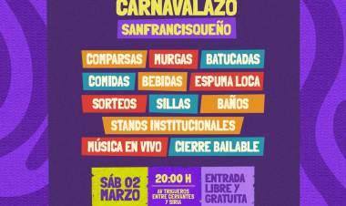 COMUNICADO 3° CARNAVALAZO SANFRANCISQUEÑO  