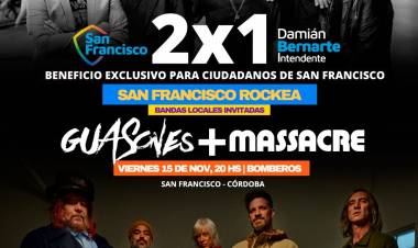 Guasones y Massacre en el San Francisco Rockea: promoción 2x1 en entradas