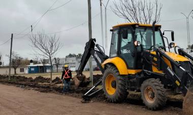 Comenzaron las obras de cordón cuneta en la zona norte de Frontera