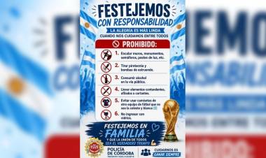 La departamental San Justo lanzó recomendaciones para los festejos de la Selección Argentina