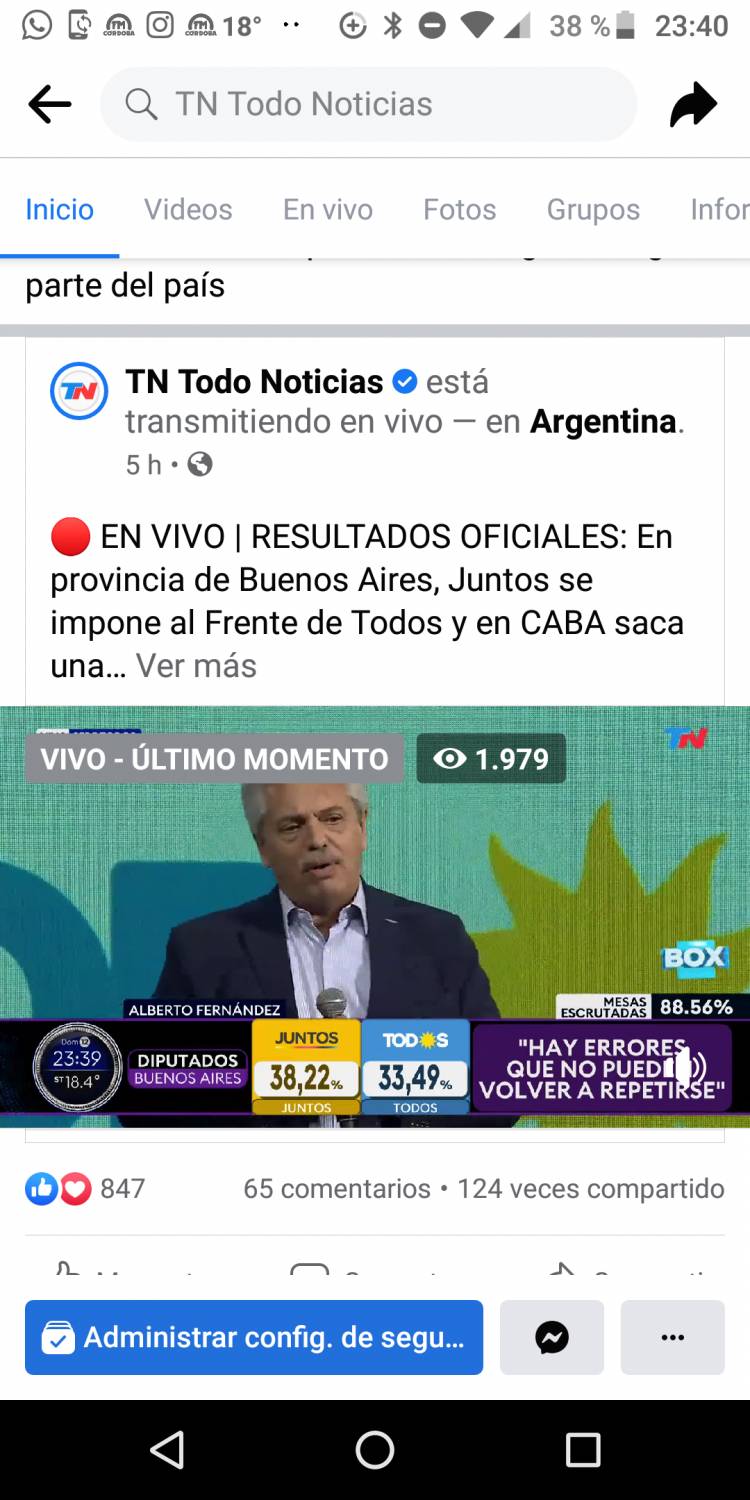El Presidente reconoció la derrota