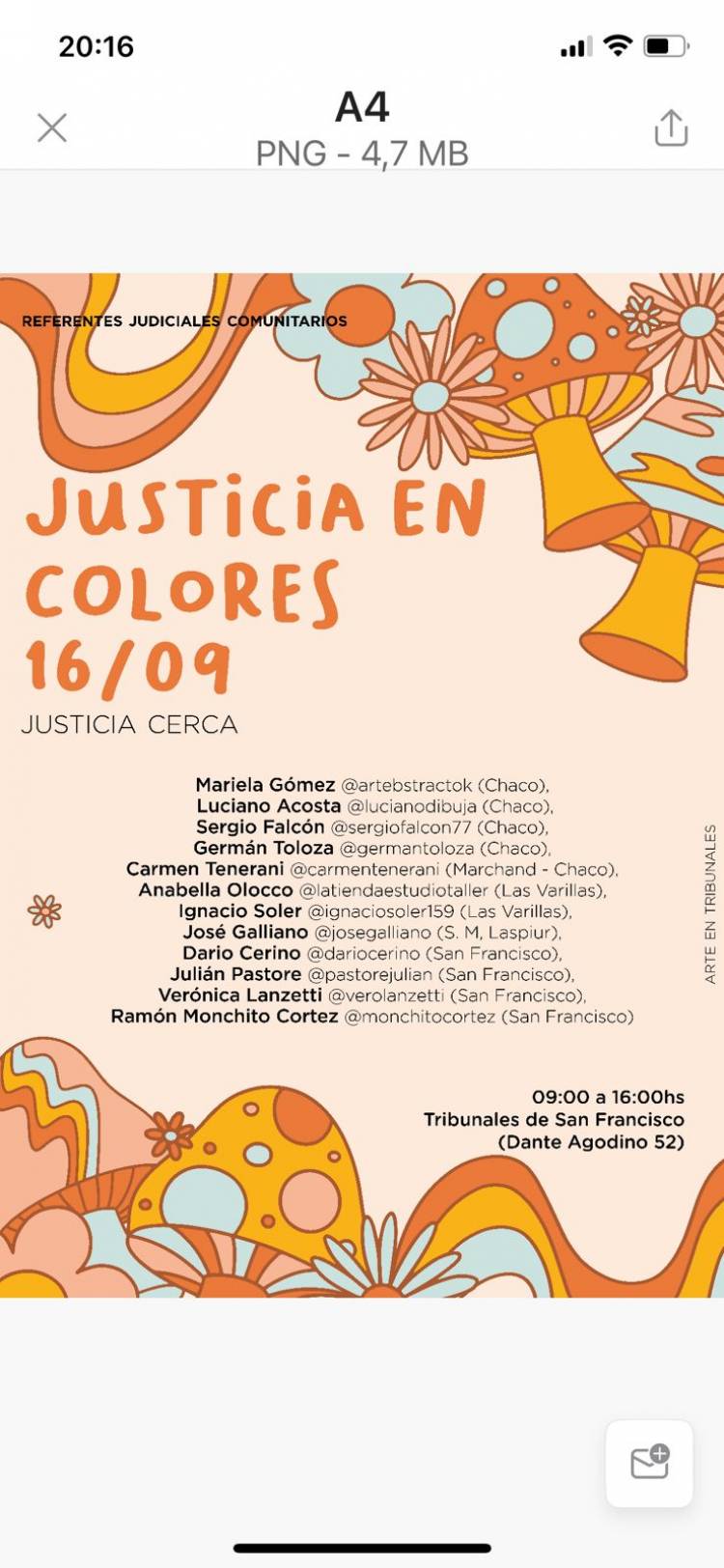 Muestra de arte en Tribunales