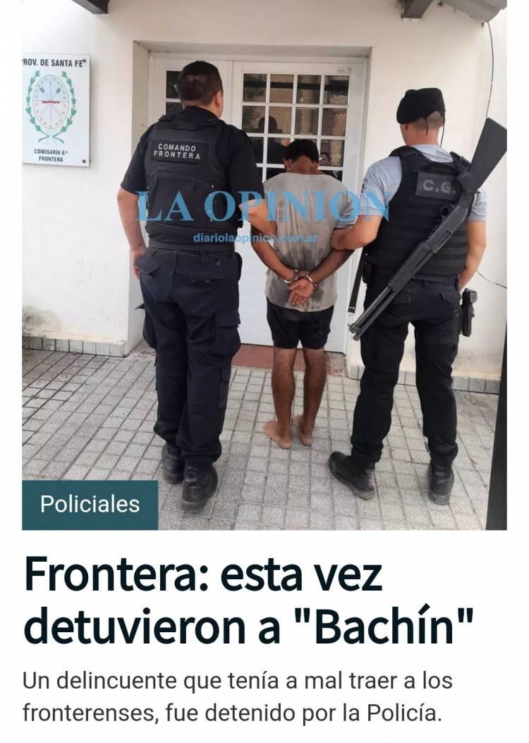 Detuvieron a delincuente en Frontera