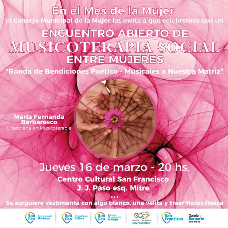 Encuentro Abierto de Musicoterapia Social entre Mujeres