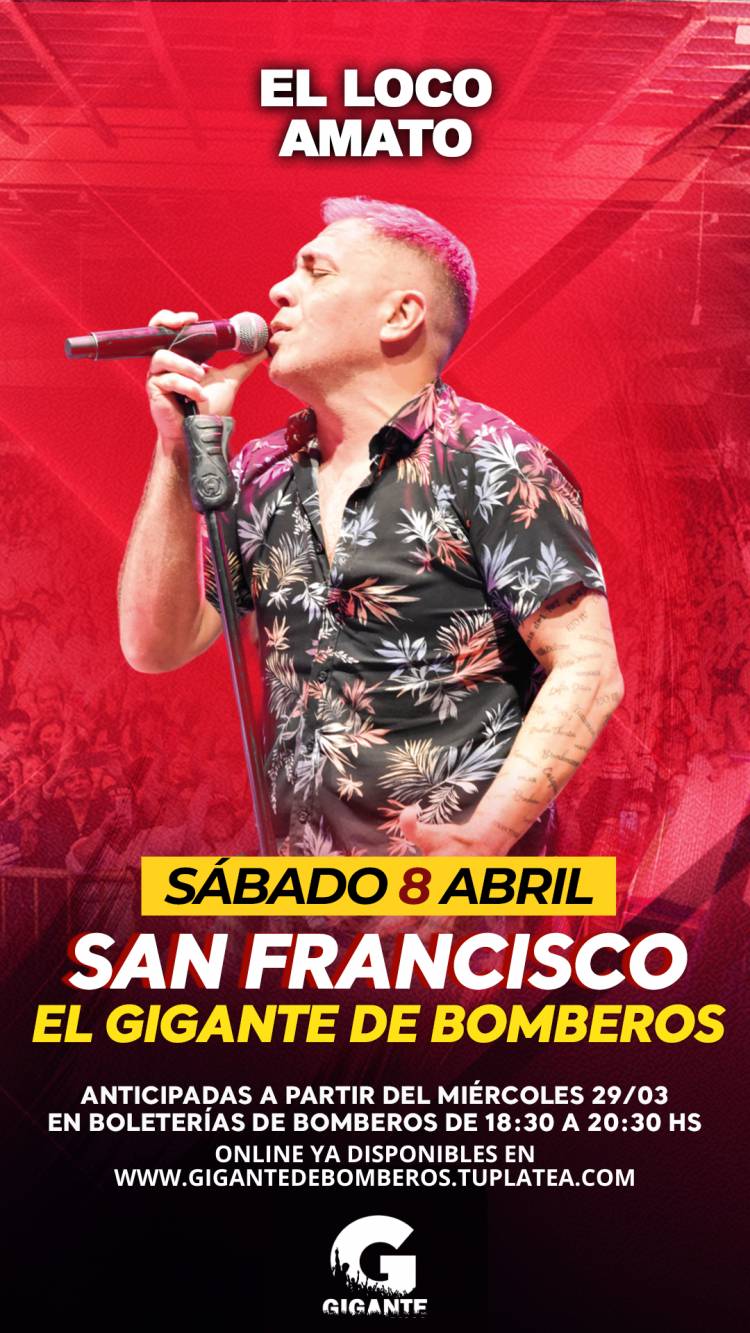 Arranca la venta de entradas para el "Loco" Amato en las boleterías de Bomberos