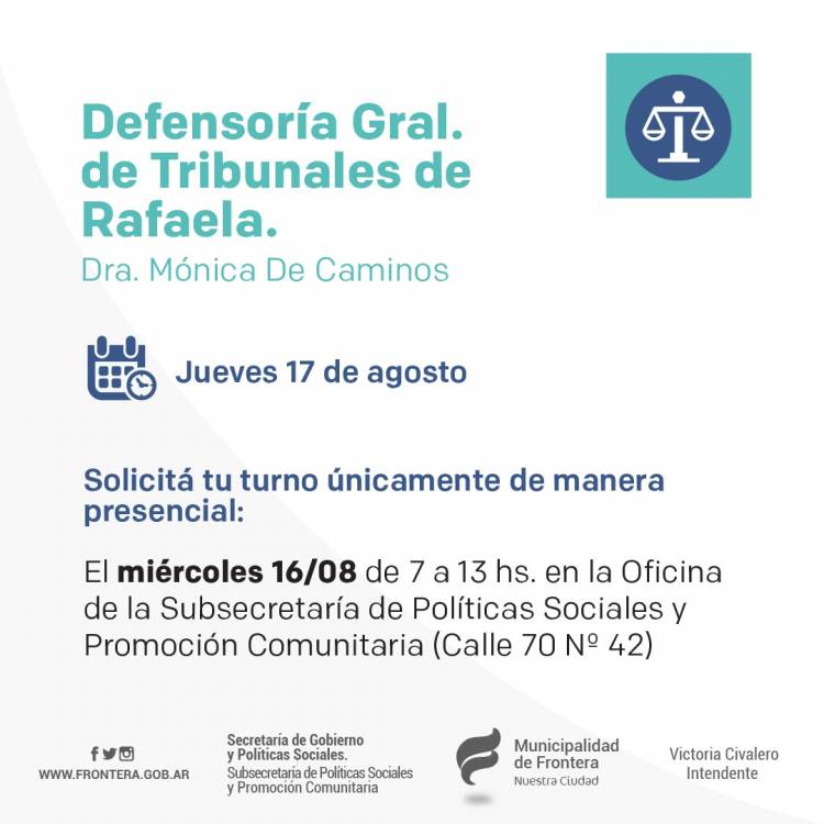 Llega la Defensoria General de Tribunales de Rafaela