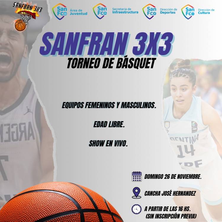 Se viene el encuentro de básquet SANFRAN 3X3