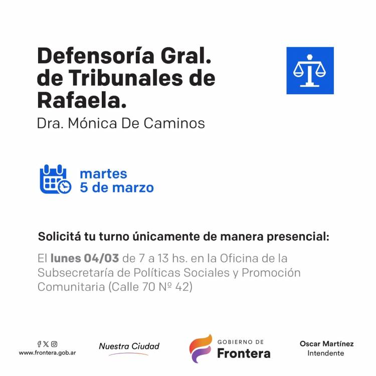 Llega la Defensoria General de Tribunales de Rafaela