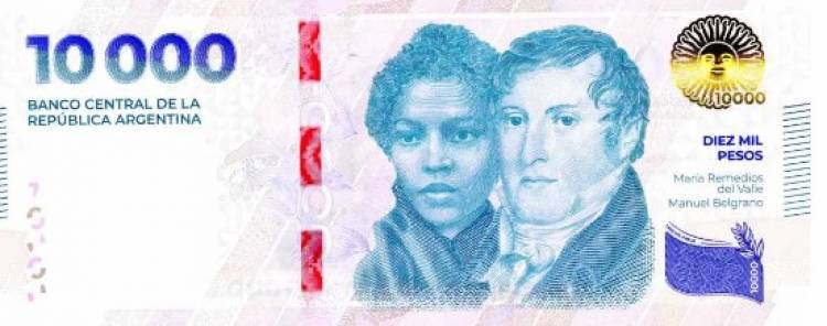 El BCRA puso en circulación el nuevo billete de $10.000, que será distribuido progresivamente
