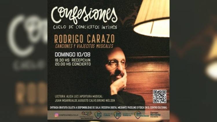 El domingo vuelve el ciclo ‘Confesiones’ al Centro Cultural