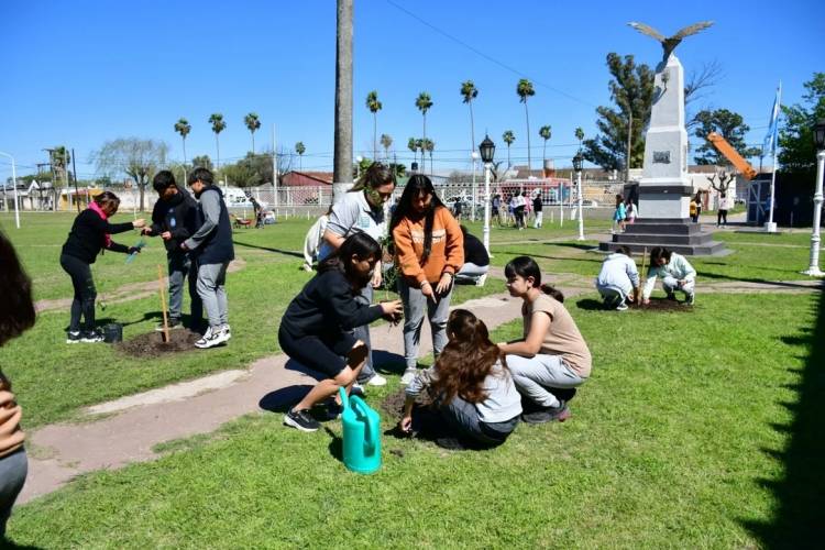 El Vivero municipal de San Francisco colaboró en la forestación del Polideportivo de Frontera