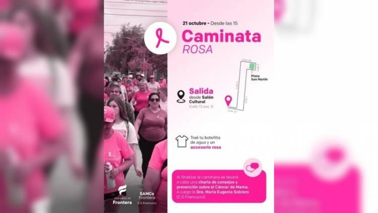Caminata Rosa en Frontera por la prevención del cáncer de mama