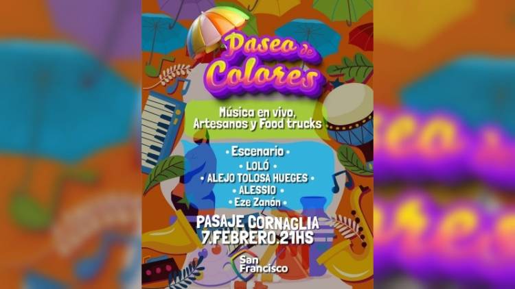 Paseo de Colores: música, arte y sabor en Pasaje Cornaglia este fin de semana